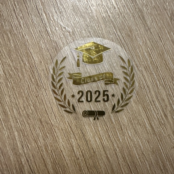 Class of 2025 Graduation Stickers, 80 PCS Gold Foil Envelope Seals - Picture 1 of 4